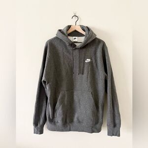 Nike Club Pullover Hoodie Sweatshirt in Dark Heathered Gray Size M